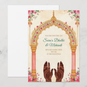 デジタルメヘンディ招待状 ドholki招待状 招待状 (正面/裏面)