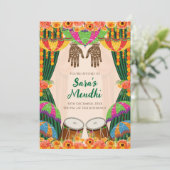 デジタルメヘンディ招待状 メヘンディのデジタル招待状 招待状 (スタンド正面)