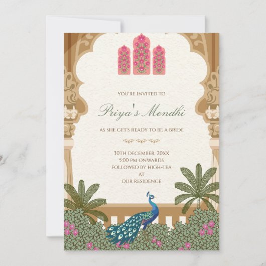 デジタルメヘンディ招待状 メヘンディの招待状 招待状 (正面)