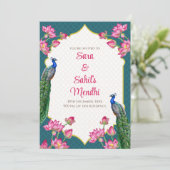 デジタルメヘンディ招待 & デジタルドholki招待 招待状 (スタンド正面)