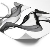 デジタルモダン抽象芸術（白黒） ポスター (角)