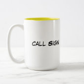 デジタルモードアマチュア無線のマグ ツートーンマグカップ (左)