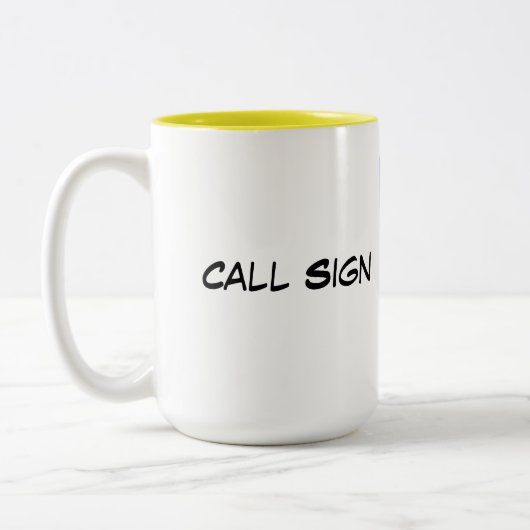 デジタルモードアマチュア無線のマグ ツートーンマグカップ (左)