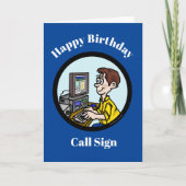 デジタルモード操作のためのアマチュア無線のバースデー・カード シーズンカード (正面)