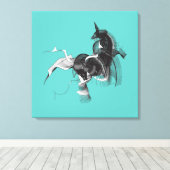 デジタルユニコーン キャンバスプリント (インサイチュ (ウッドフロア))