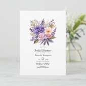 デジタルラベンダーフローラブライダルシャワー 招待状 (スタンド正面)