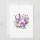 デジタルラベンダー結婚フローラのリハーサルディナー 招待状 (裏面)