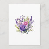 デジタルラベンダー結婚フローラズゲスト詳細 エンクロージャーカード (裏面)