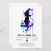 デジタルリトルウィザードマジカル誕生日 招待状 (正面/裏面)