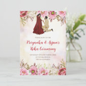 デジタルリングセレモニー インドの婚約招待状 招待状 (スタンド正面)