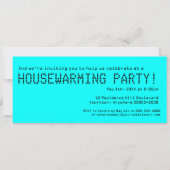 デジタルルック移動および引っ越し祝いパーティーパーティー 招待状 (裏面)