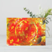 デジタルレッド抽象芸術招待状 招待状 (スタンド正面)