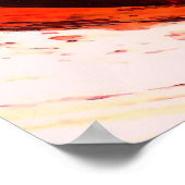 デジタルレッド抽象芸術絵画アートのポスタープリント ポスター (角)