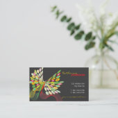 デジタルレトロのモダンな蝶はえの抽象美術 名刺 (スタンド正面)