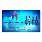 デジタルロゴ |ミキサー |音楽の背景 マグネット名刺 (正面)