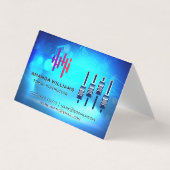 デジタルロゴ |ミキサー |音楽の背景 名刺 (正面)