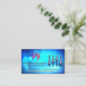 デジタルロゴ |ミキサー |音楽の背景 名刺 (スタンド正面)