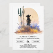 デジタルロデオボホカウボーイ誕生日 招待状 (正面/裏面)