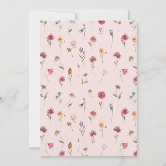 デジタルワイルドフラワーの彼女はむしろブライダルシャワー 招待状 (裏面)