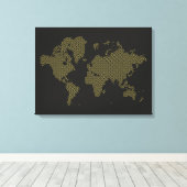 デジタル世界地図 キャンバスプリント (インサイチュ (ウッドフロア))