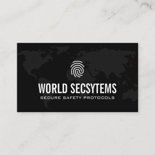 デジタル世界地図 |フィンガープリントロゴ 名刺 (正面)