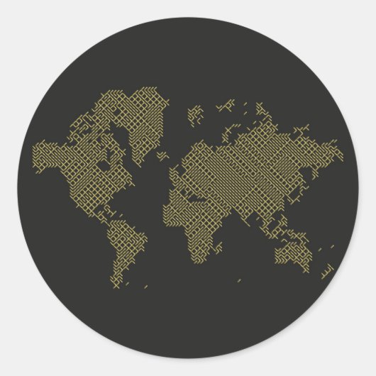 デジタル世界地図 ラウンドシール (正面)