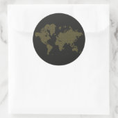 デジタル世界地図 ラウンドシール (バッグ)