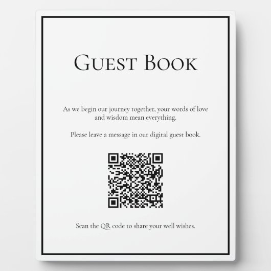 デジタル伝統的ゲストブックサイン フォトプラーク (正面)