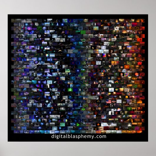 デジタル冒とくスペクトルモザイク(黒) ポスター (正面)