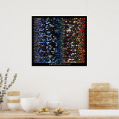 デジタル冒とくスペクトルモザイク(黒) ポスター (キッチン)