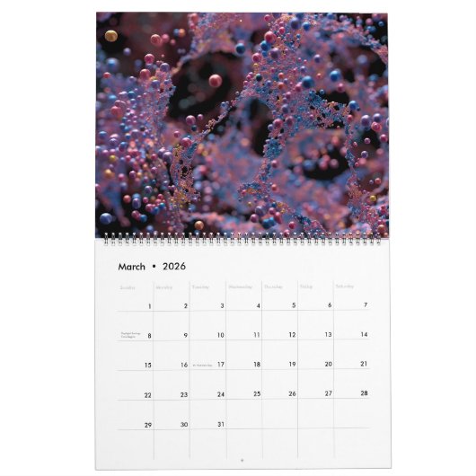 デジタル冒とく抽象的ウォールカレンダー カレンダー (3月 2026)