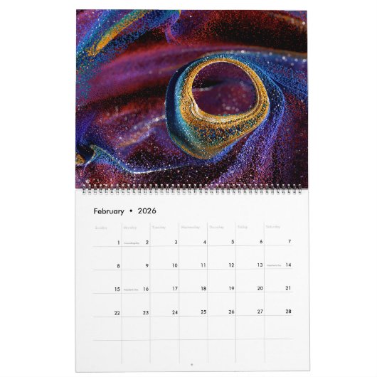 デジタル冒涜2026 12ヶ月のウォールカレンダー カレンダー (2月 2026)