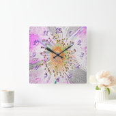 デジタル写真を強化した時計 スクエア壁時計 (ホーム)