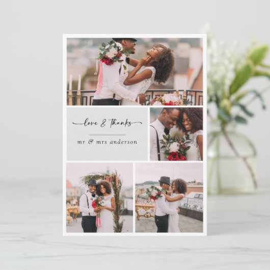 [デジタル利用可能]写真結婚のサンキューカード カード (スタンド正面)