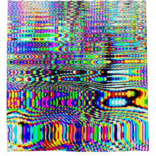 デジタル効果：数々の – カラー抽象デザイン シャワーカーテン