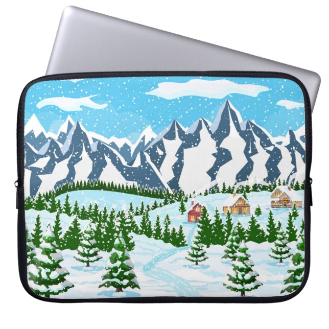 デジタル印刷バックカラフルガー付きバンチフラワー ラップトップスリーブ (正面)