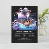 デジタル印刷可能な海賊誕生日 招待状 (スタンド正面)