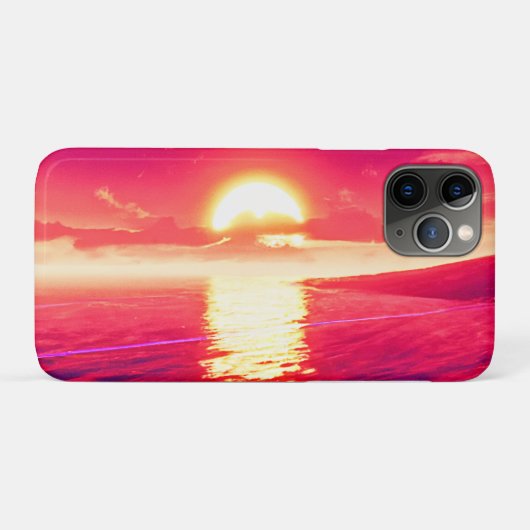 デジタル合成波サンセット海反射 Case-Mate iPhoneケース (裏面(横))
