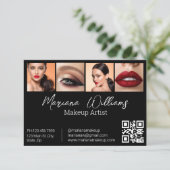 デジタル名刺4枚qrコードブラックカード カード (スタンド正面)