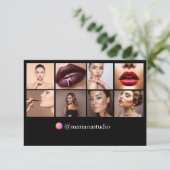 デジタル名刺 8枚の写真 QRコード ブラックカード カード (スタンド正面)