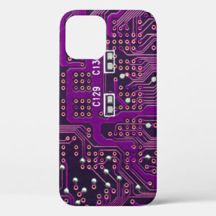 デジタル回路の背景のサーフェス、abstr iPhone 12ケース