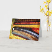 デジタル変更さびた古いピアノ「ピアノの弦」 カード (黄色い花)