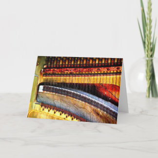 デジタル変更さびた古いピアノ「ピアノの弦」 カード