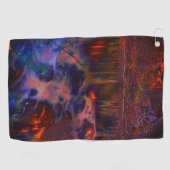 デジタル変更された写真、12月の火の自然ラプト ゴルフタオル (横)