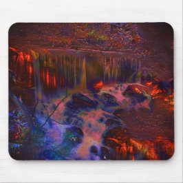 デジタル変更された写真、12月の火の自然ラプト マウスパッド