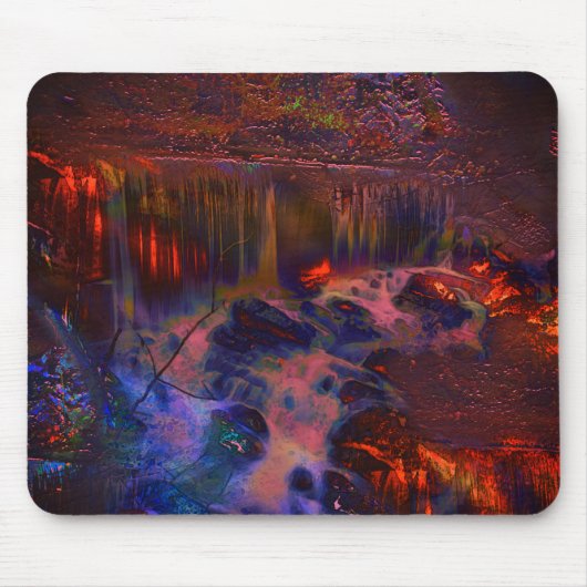デジタル変更された写真、12月の火の自然ラプト マウスパッド (正面)
