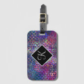 デジタル多彩の抽象的な芸術のモノグラム ラゲッジタグ (正面縦)