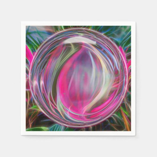 デジタル大理石のシャボン玉 スタンダードカクテルナプキン (正面)