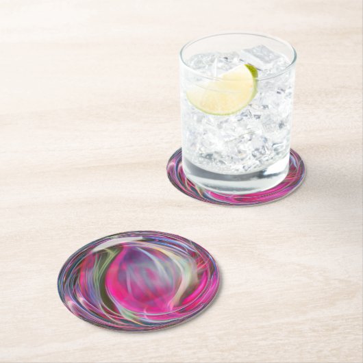 デジタル大理石のシャボン玉 ラウンドペーパーコースター (インサイチュ)