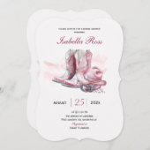 デジタル女性のカーボーイブライダルシャワーテンプレート 招待状 (正面/裏面)